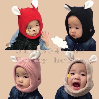 Mũ len trùm đầu cho bé