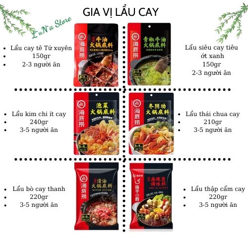 Cốt lẩu cà chua 200g - Gia vị Haidilao nhiều vị date mới ngon như ăn nhà hàng - LuNa Store