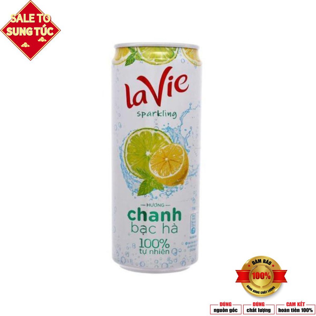 [HSD mới nhất] COMBO 6 LON NƯỚC NGỌT CÓ GAS LAVIE SPARKLING CHANH BẠC HÀ 330ML [ca] abc