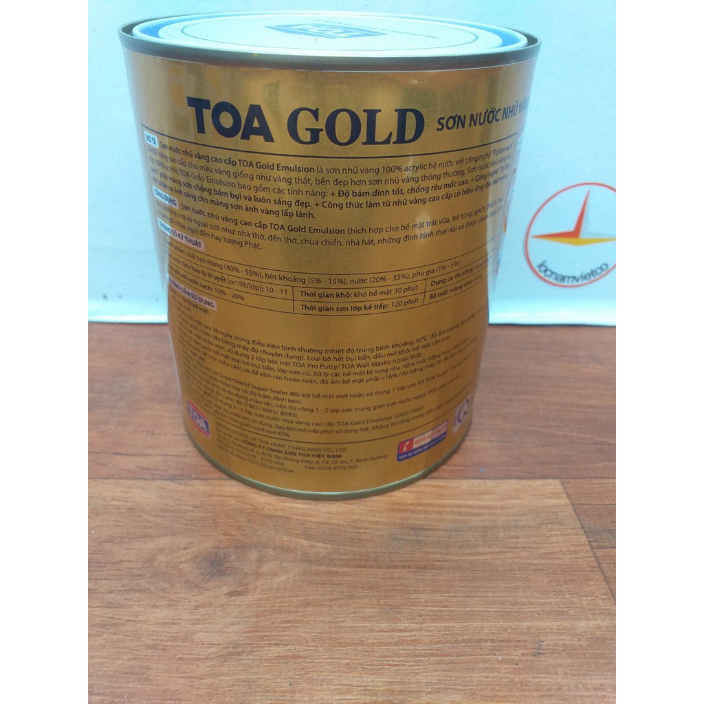 Sơn nước nhũ vàng TOA Gold Emulsion Dùng cho bê tông 1Kg