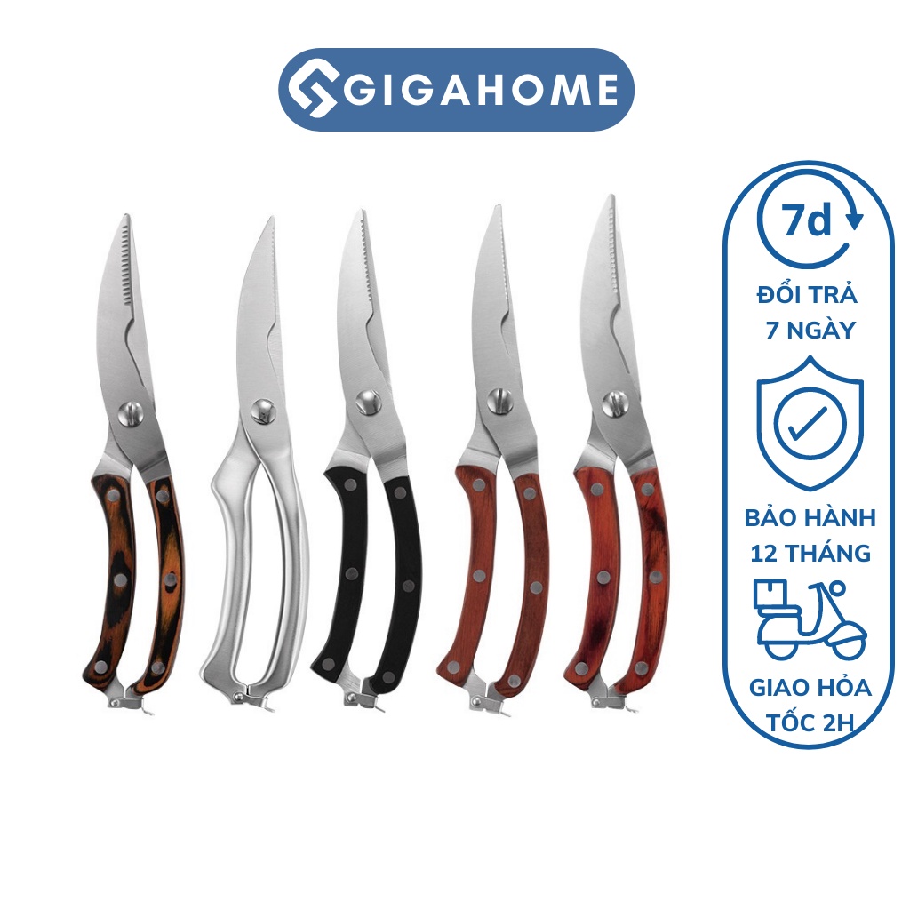 Kéo Cắt Đa Năng Chuyên Nghiệp GIGAHOME Lưỡi Cong, Có Móc Khóa Tiện Dụng 9446