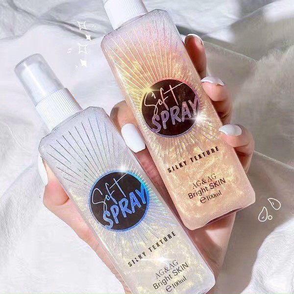 Xịt Nhũ Khóa Trang Điểm Soft Spray AG&AG 100ml Lấp Lánh Lâu Trôi Đẹp Lung Linh