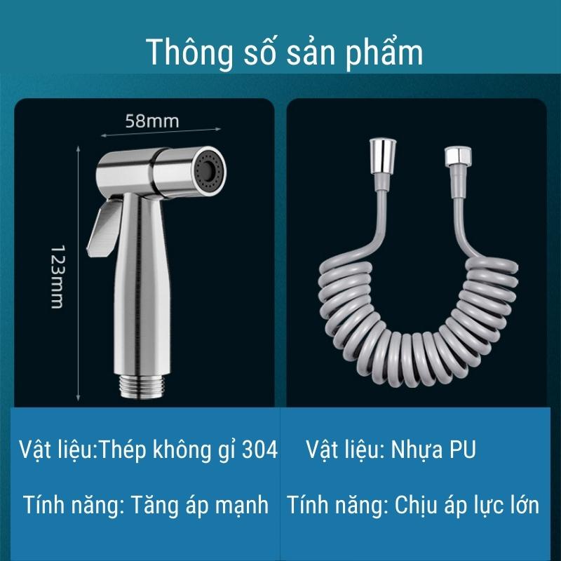 Vòi xịt vệ sinh tăng áp inox Suninlife bảo hành 3 năm