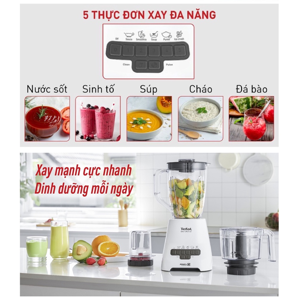Máy Xay Sinh Tố Thương Hiệu Pháp Tefal BL47YB66 – 3 Cối – Có Xay Thịt – Bảo Hành 24 Tháng