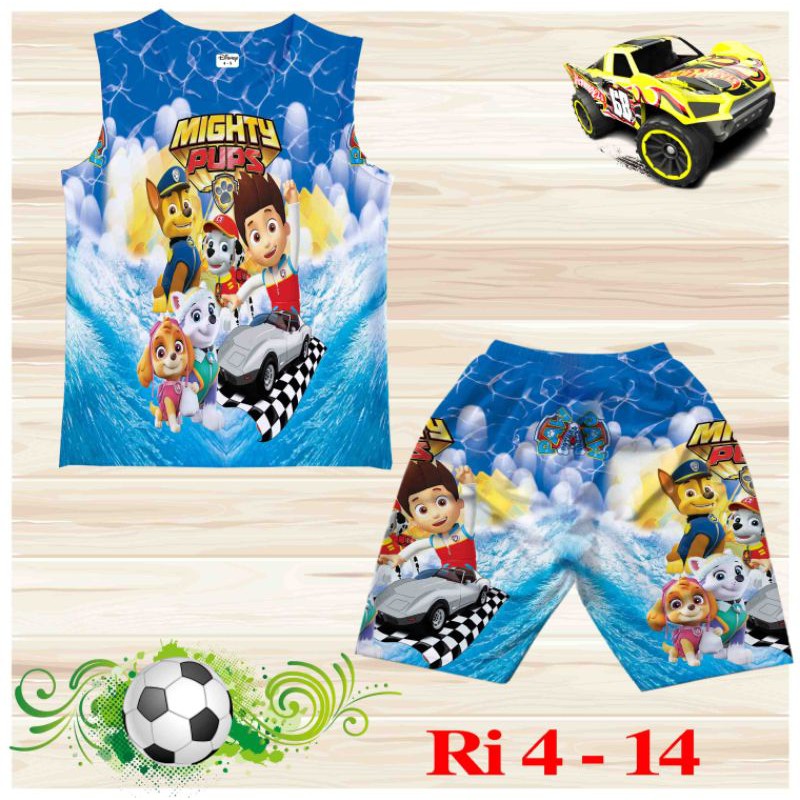 ĐỒ BỘ QUẦN ĐÙI ÁO THUN SÁT NÁCH MÙA HÈ MÁT MẺ CHO BÉ TRAI ĐỘI CHÓ CỨU HỘ PAW PATROL SIZE NHÍ ĐẠI CỒ