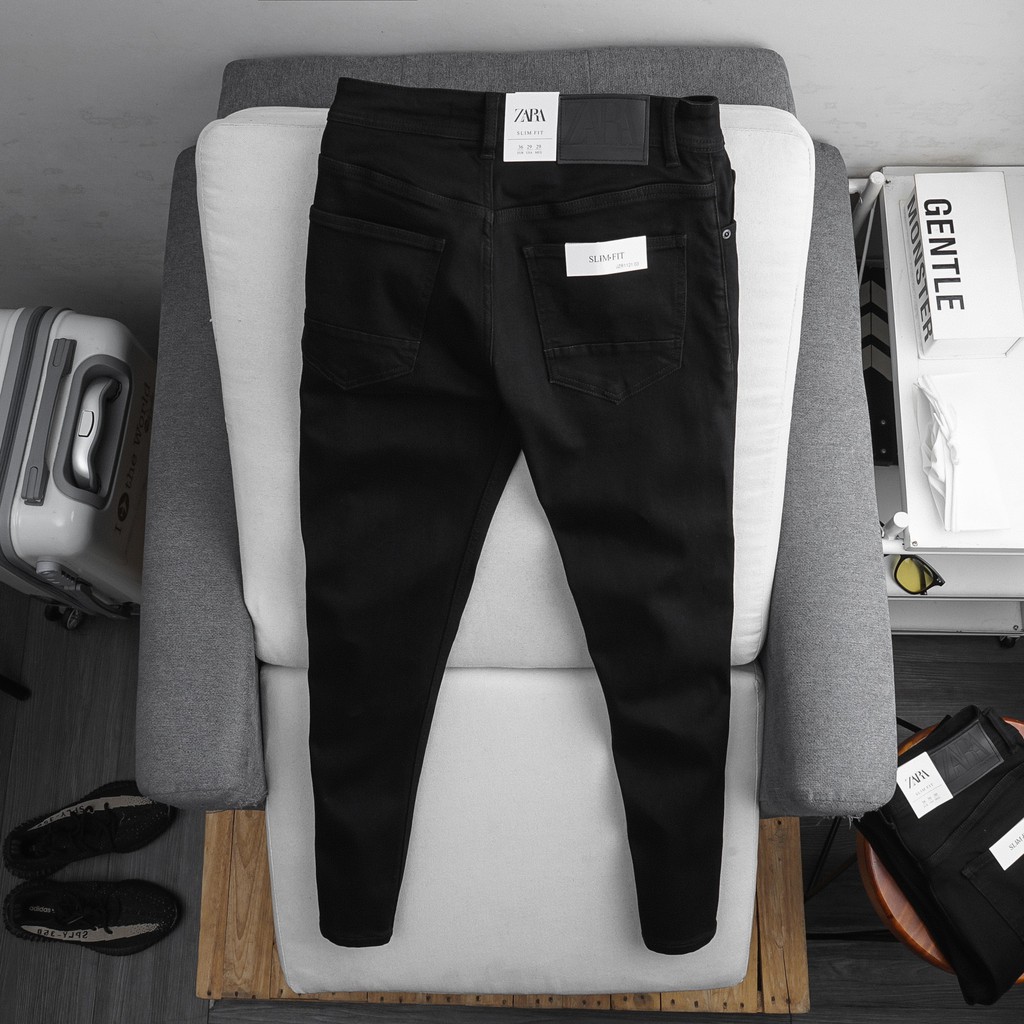 Quần jean dài nam chất vải dày dặn, tone màu nguyên bản form slim fit tôn dáng