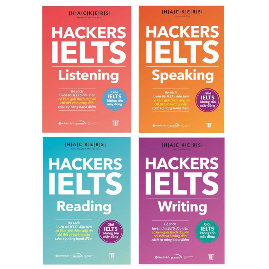 Sách - Combo Trọn Bộ 4 Cuốn Hackers IELTS ( Listening + Reading + Speaking + Writing)
