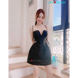 đầm xòe cúp ngực đan dây eo