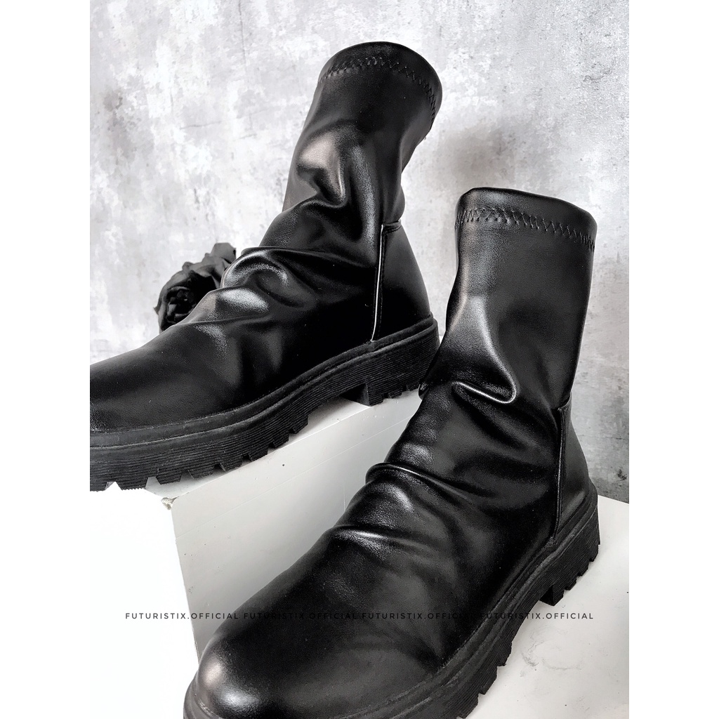 Giày bốt da Cổ Ngắn Nhăn Nhăn, boot nữ da mềm cao cấp Futuristix - G064 | BigBuy360 - bigbuy360.vn