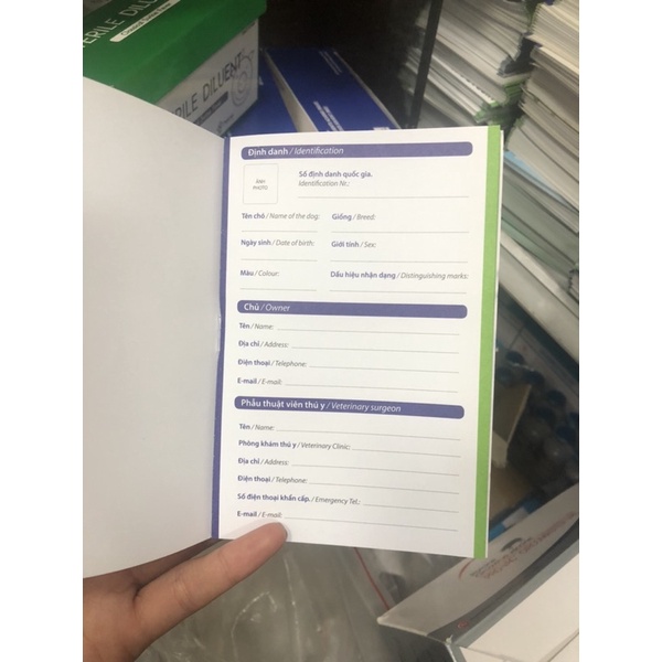 Sổ cho chó mèo 30 quyển theo dõi lịch tiêm chủng vaccin cho thú cưng