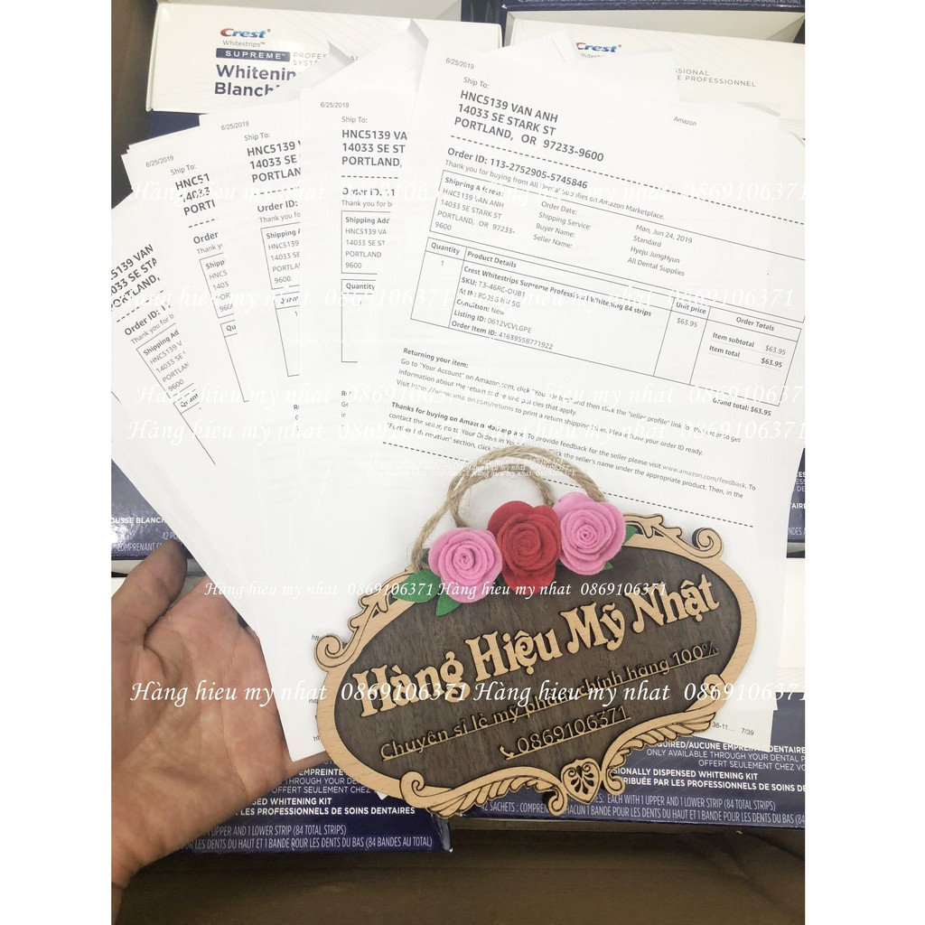 Freeship  7 miếng  Crest 3D Whitestrips Supreme  - Chính hãng kèm bill Mỹ