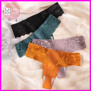 Quần lót lọt khe su đúc phối ren siêu đẹp, quần chip đáy lót cotton kháng khuẩn khử mùi - QL031