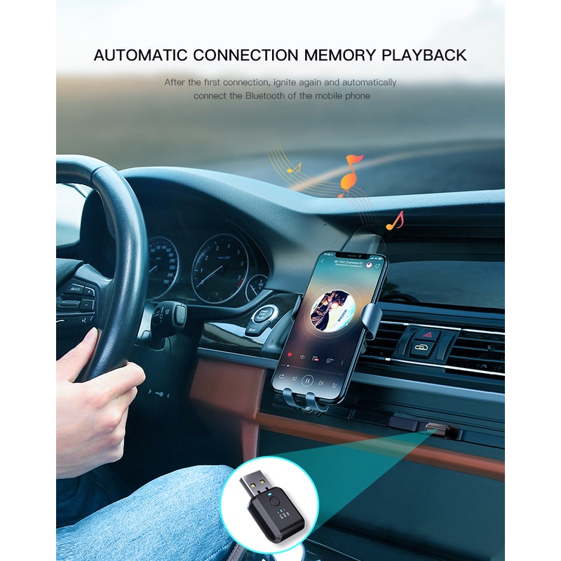 Bộ Thu Tín Hiệu Bluetooth 5.1 FM01 Cho Xe Hơi