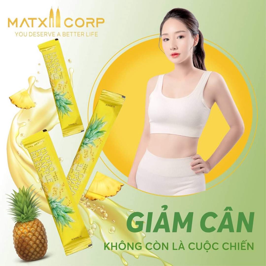 Chính hãng Thạch dứa giảm cân matxi corp thạch dứa Hydro Pinapple Burn giảm cân an toàn không phải thuốc