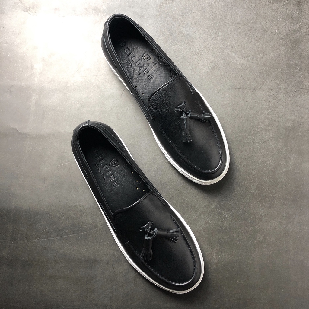 Giầy Loafers Air 03 Sneaker Leather - Màu Black - Da thật bảo hành 1 năm