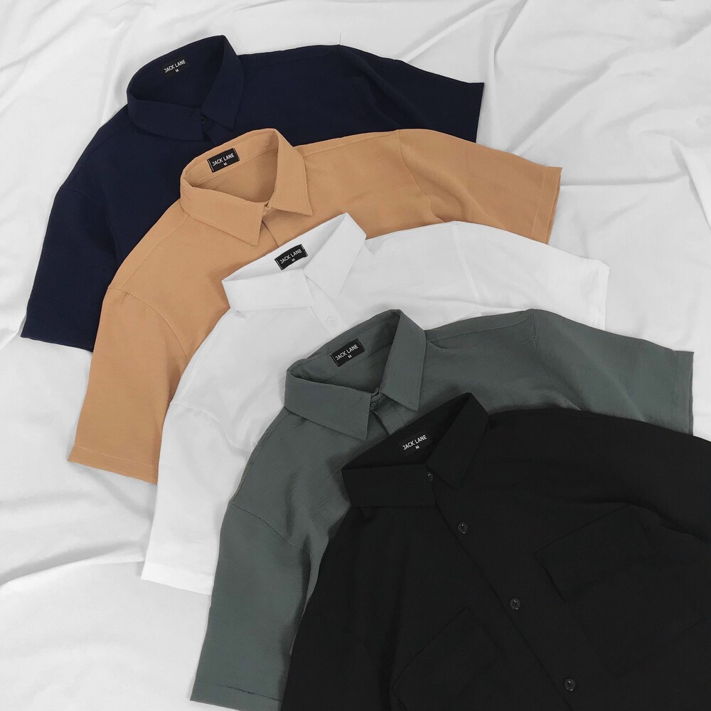 Áo Sơmi cộc tay basic, JACKLANE, Áo sơmi cộc tay Unisex Jack Lane