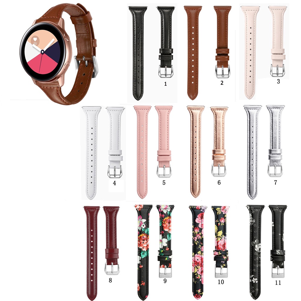 Strap Slim Leather Band for Samsung Galaxy Watch Active 2 / Watch3 41mm / Watch 42mm / Gear sport S4