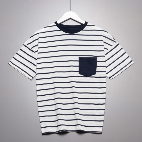 Áo Thun Nam Cotton Kẻ Ngang Túi Ngực Thoáng Mát Mềm Mịn SAYME - MCTS0022