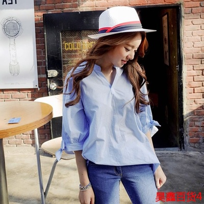 Áo sơ mi Nữ sọc tay ngắn cổ V hoạ tiết kẻ sọc hợp thời trang sơ mi nữ SM174