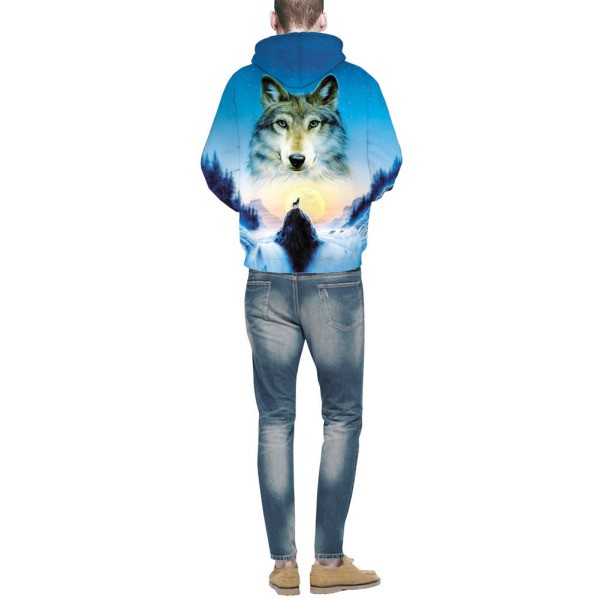 Áo hoodie dài tay in hình sói 3D thời trang dành cho cả nam và nữ