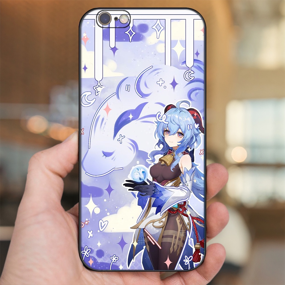 Ốp lưng iPhone 6, 6s dẻo đen cạnh vuông in hình Ganyu Genshin Impact