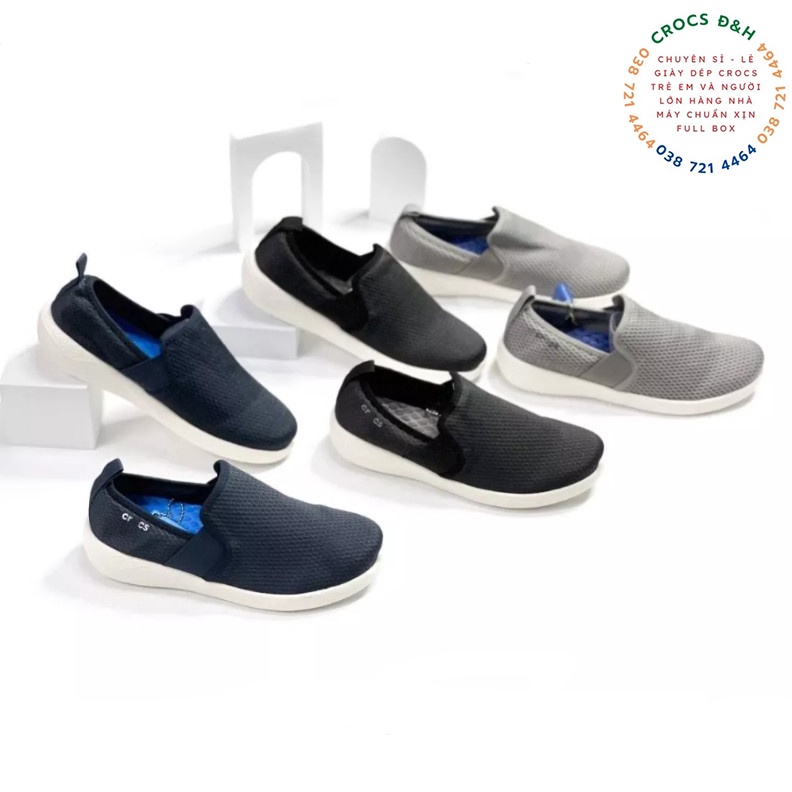 Giày  vải, giày lười vải lưới cá sấu literide mesh slip on đi bộ, đi chơi, đi làm, chống hôi chân cho nam