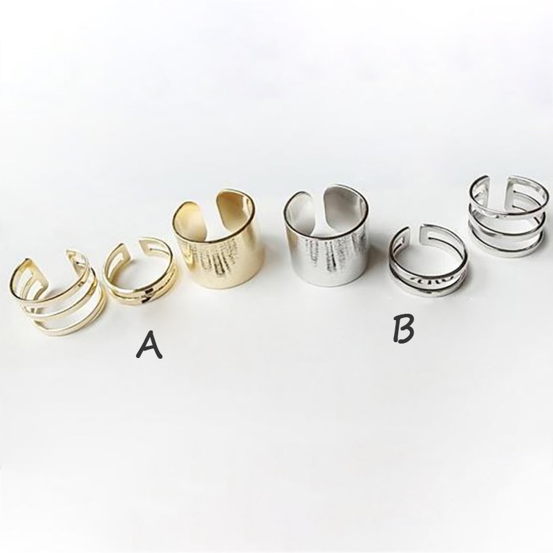 Set 3 Nhẫn Đeo Đốt Ngón Tay Hợp Kim Nhiều Kiểu Dáng