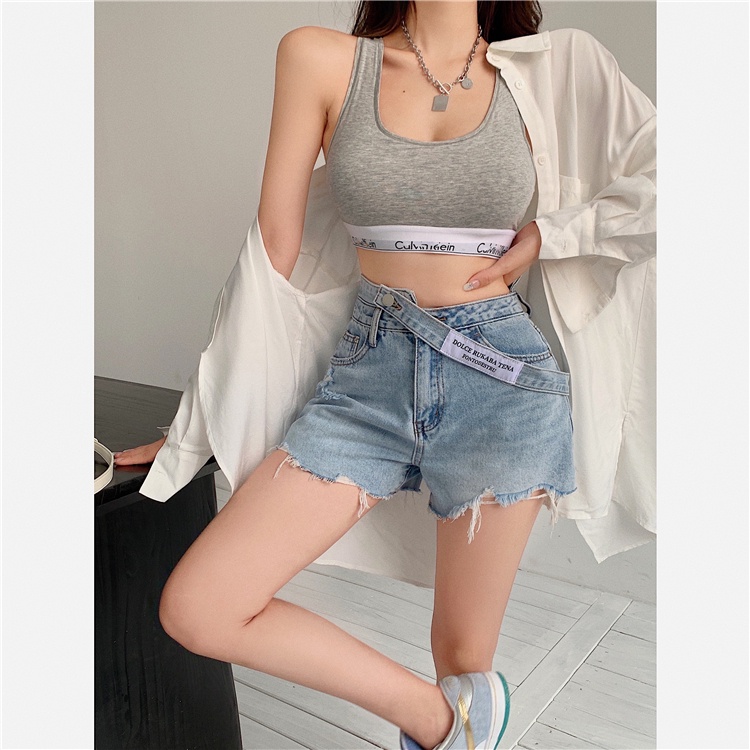 DUNEA Quần Short Denim Thiết Kế Độc Đáo Thời Trang Cá Tính Cho Nữ