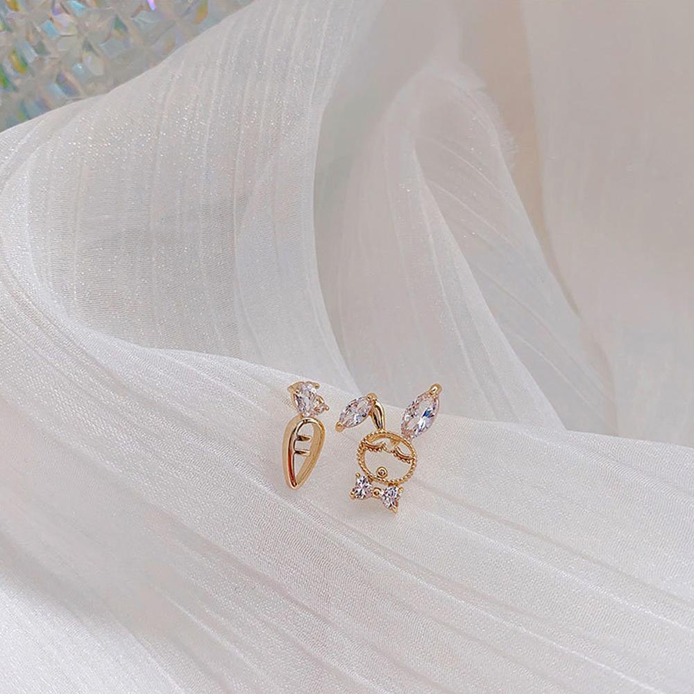 Bông Tai Xỏ Lỗ Hình Cà Rốt / Thỏ Dễ Thương Thời Trang Cho Nữ