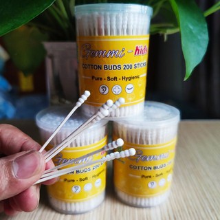 Tăm bông y tế trẻ em, người lớn GEMMI thân gỗ  đầu bông xoắn và nhọn, an toàn, thân thiện môi trường