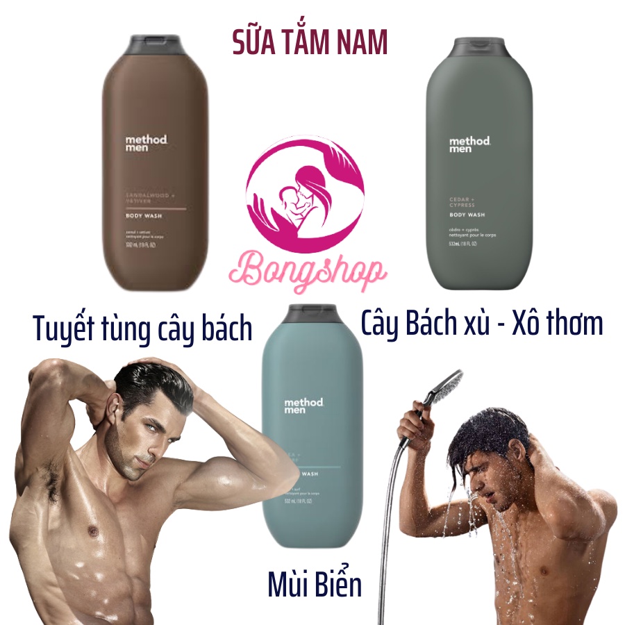 Sữa Tắm organic Method Body Wash / Method men cho cả Nữ và Nam 532ml Chuẩn Hàng Úc 100% từ thiên nhiên