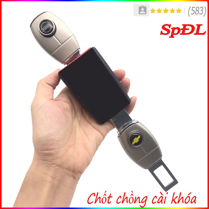 Chốt cài dây an toàn cho xe ô tô, chốt khóa an toàn cao cấp loại có khe cắm chồng