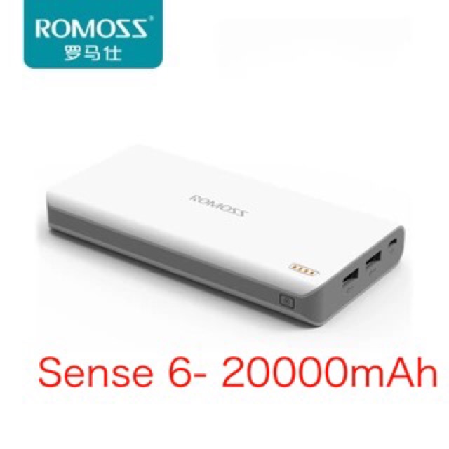 Pin Sạc Dự Phòng Romoss Sense 6 - 20000mAh - Chính Hãng - bảo hành 12 tháng