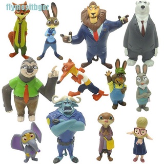 DISNEY Set 12 Mô Hình Nhân Vật Hoạt Hình Zootopia