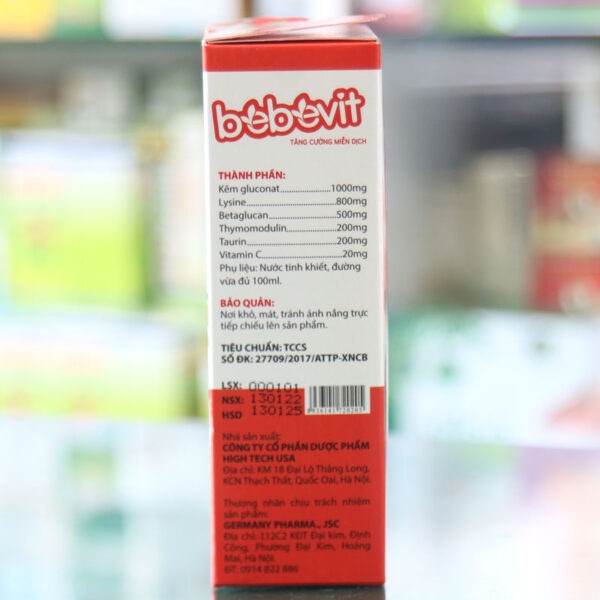 Bebevit tăng cường miễn dịch nâng cao sức đề kháng cho cơ thể ( Hộp 20 ống )