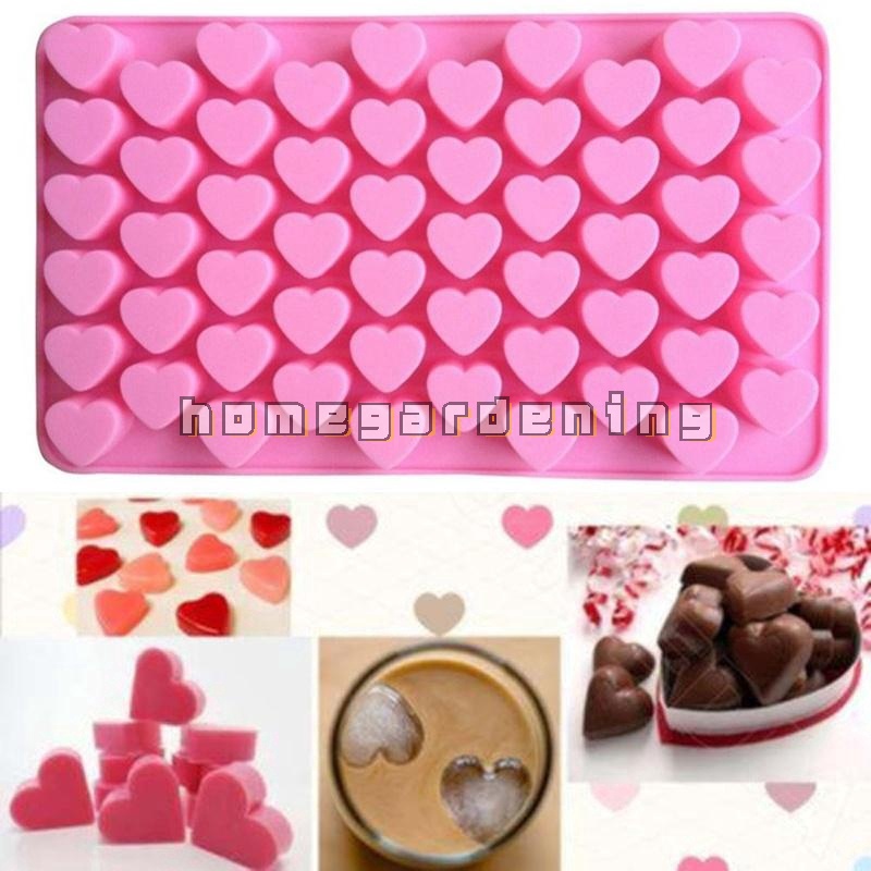 Khuôn Silicone 55 Lỗ Tạo Hình Trái Tim 3D Trang Trí Bánh