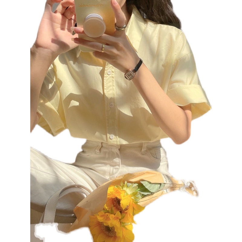 Áo Sơ Mi Ngắn Tay Phong Cách Pháp Mẫu Mới 2022 Thời Trang Mùa Hè Cho Nữ