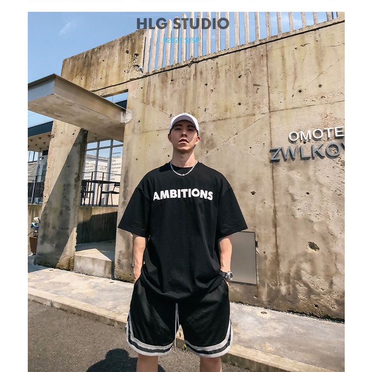 Áo phông nam cổ tròn AMBITION Phong Cách ( 2 Màu ) - Cotton Hàn dày dặn thoải mái phong cách đường phố