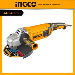 Máy mài góc 2400W INGCO AG24008 230mm Cốt M14 Kèm 1 tay cầm phụ 1 bộ than