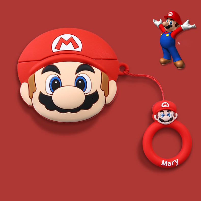 Case Vỏ Bao Airpod Đựng Tai Nghe Airpod 1 2 Pro hình Mario chống va đập - Dino Case