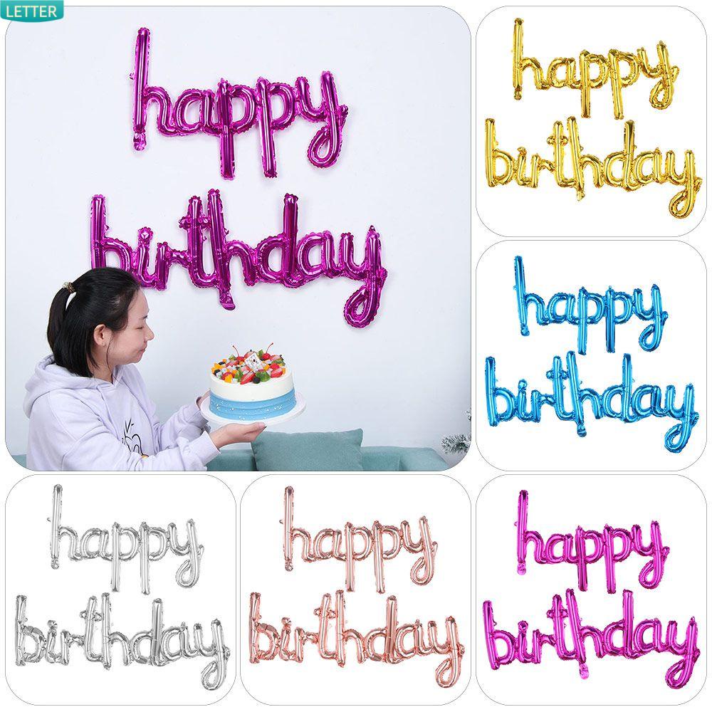 Bong Bóng Lá Nhôm Nhiều Màu 16 INCH Hình Chữ Cái Happy Birthday Nhiều Màu Sắc Trang Trí Tiệc Cưới Sinh Nhật
