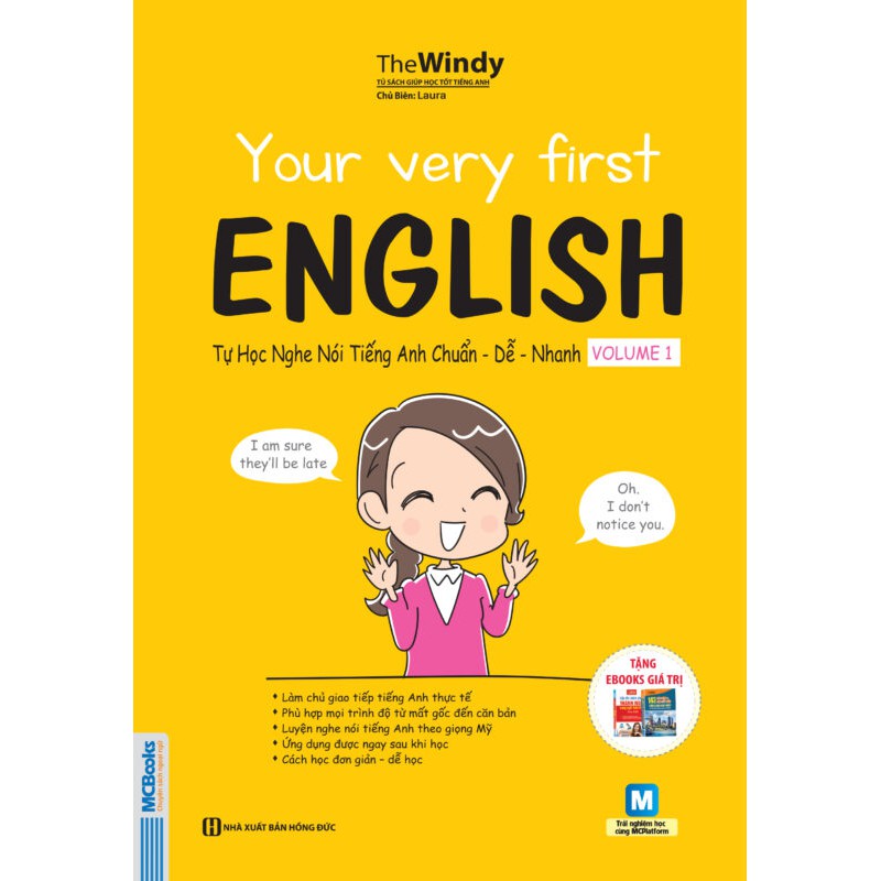 Sách Your very first English - Tự học nghe nói tiếng anh chuẩn dễ nhanh volume 1 Tặng Video Hách Não