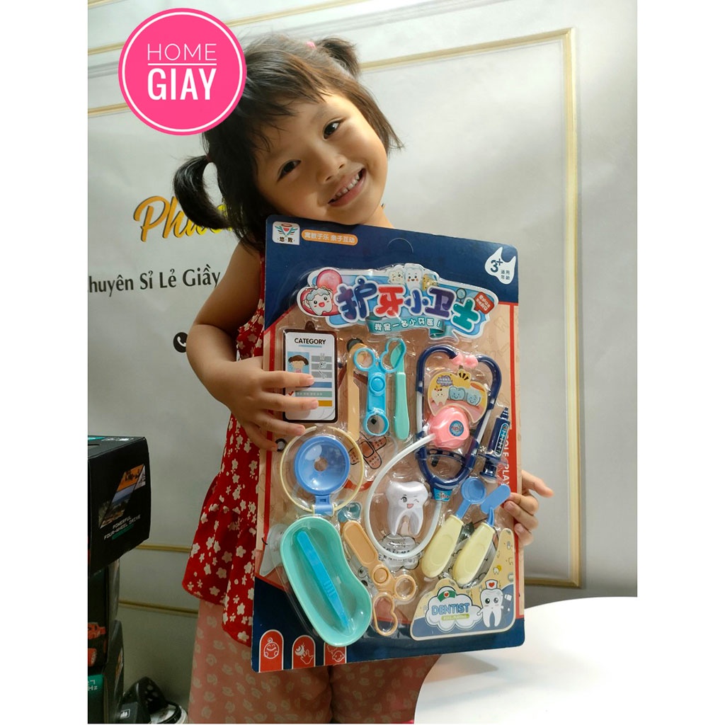 Đồ chơi bác sĩ trẻ em hộp y tế y tá tiêm ống nghe dụng cụ cho bé 2 - 6 tuổi shop home giay