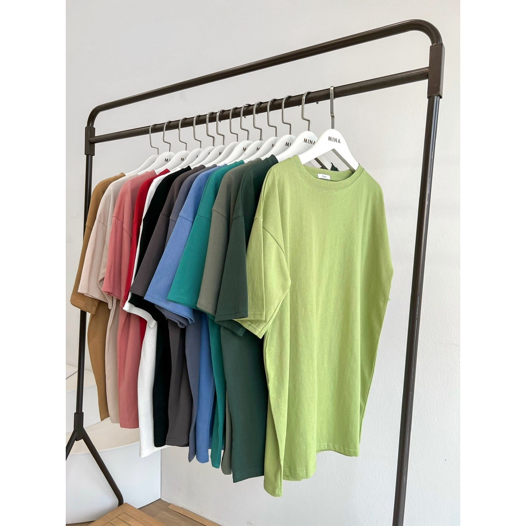 Áo Thun Tay Lỡ BASIC 13 Màu Trơn Phông Unisex Nam Nữ Cotton Oversize Form Rộng MINA OT001 | BigBuy360 - bigbuy360.vn