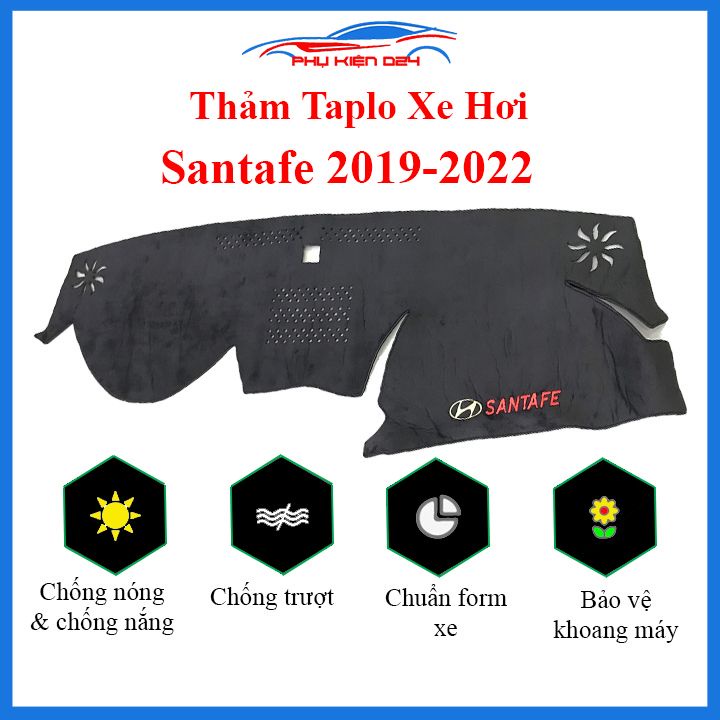 Thảm taplo xe ô tô Santafe 2019-2020-2021-2022 chống nắng nóng làm mát xe mở rộng tầm nhìn