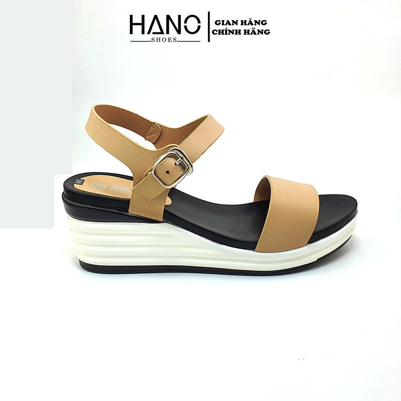 Sandal đế xuồng 7p quai ngang da cao cấp Microfiber Siêu nhẹ Chuẩn Xịn VNXK - HANO