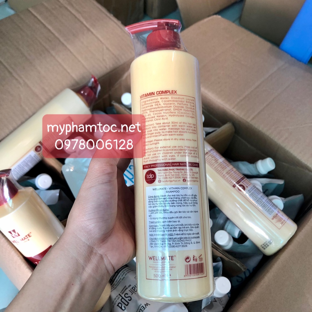 ✅ Dầu gội chống rụng kích mọc tóc Wellmate 500ml NEW 2021