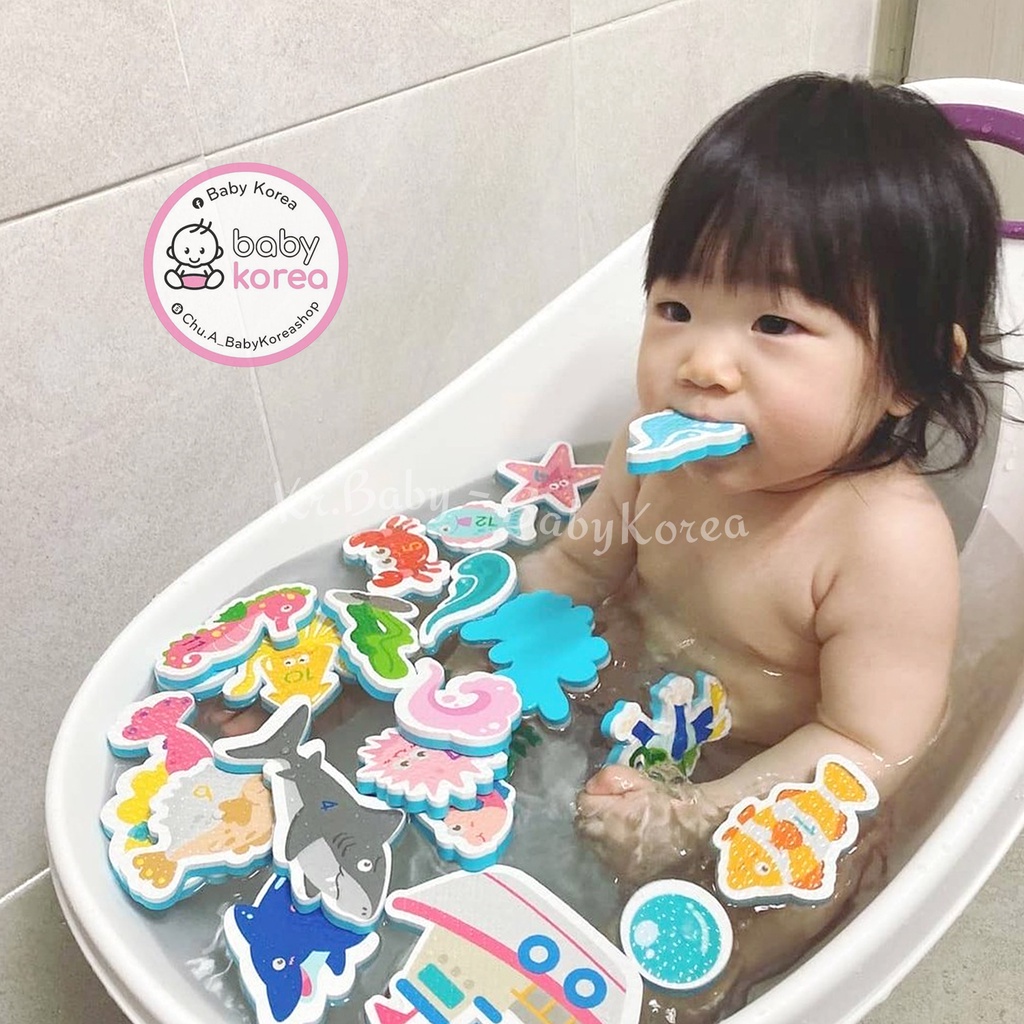 Đồ chơi nhà tắm cho bé trai bé gái, sticker xốp dán tường nhà tắm an toàn cho bé đồ chơi trẻ em BABY KOREA