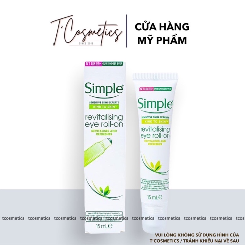 Lăn dưỡng mắt Simple Kind To Eyes Revitalising Eye Roll On