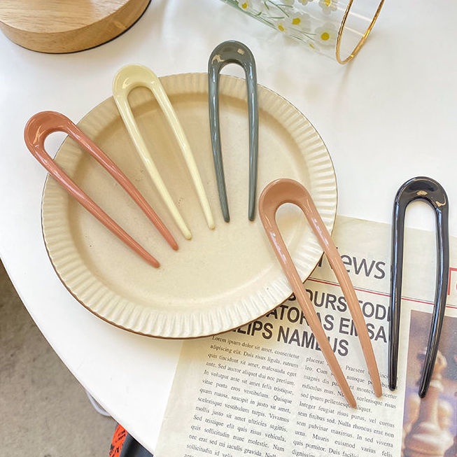 Kẹp tóc hình chữ U đơn giản thời trang Hàn Quốc cho nữ